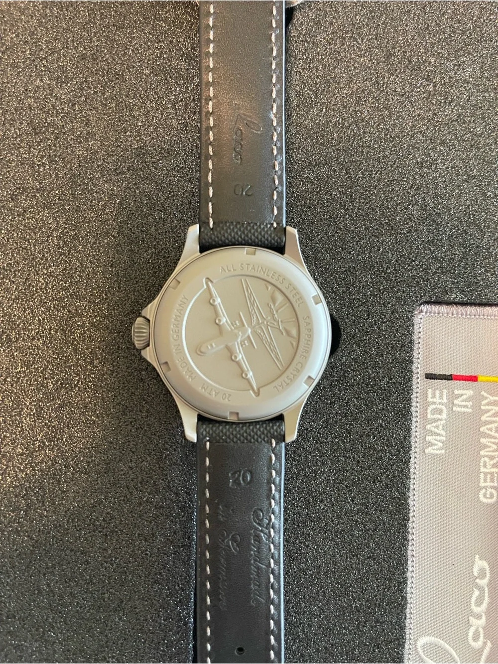 Laco Hamburg Din 8330 Limited Edition Pilot Watch, gray stainless steel case